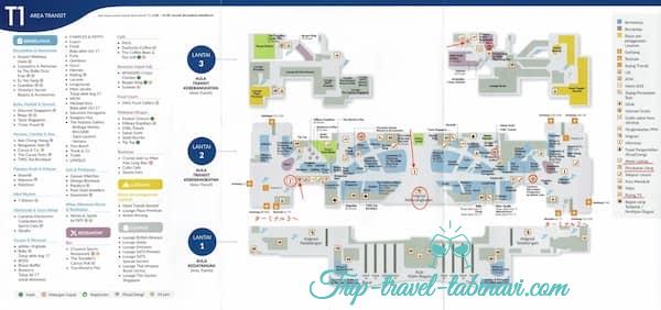  シンガポール 　チャンギ空港　ターミナル １２３ 　フロアーマップ