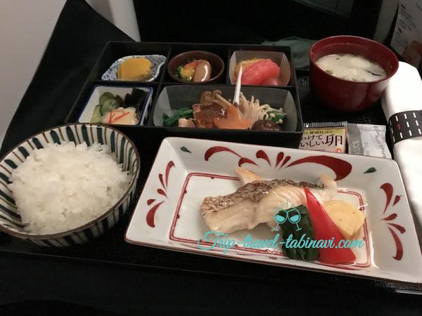 JAL 国際線 ビジネスクラス SKYSUITEIII スカイスィートIII 深夜便 羽田 シンガポール　機内食　和食